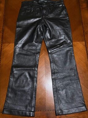 GAP Black Flare Leather-Look Jeans